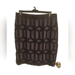 Suede and Lace Mid length Skirt.   Sc020